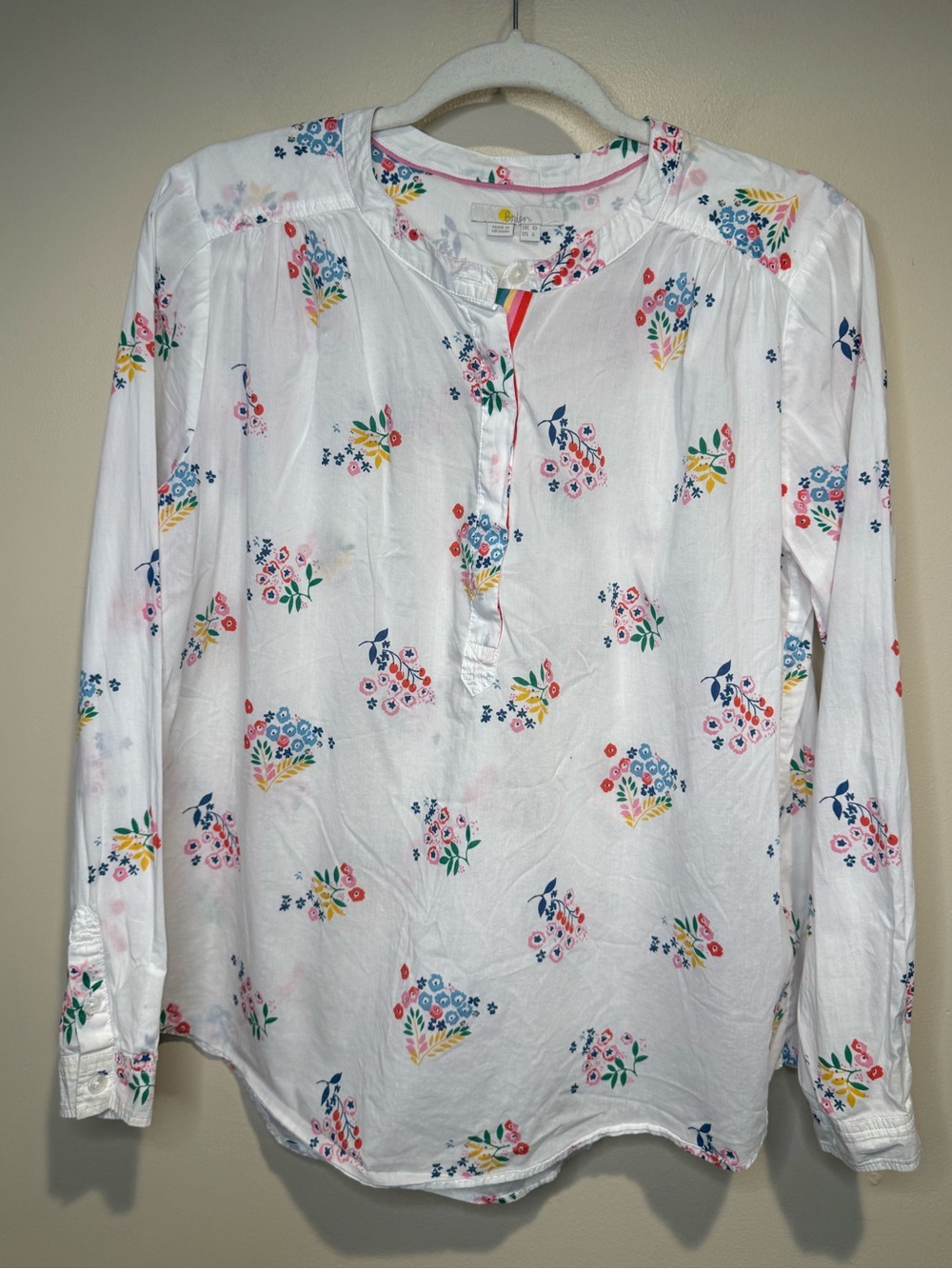 Boden Floral Henley Tunic Blouse size 6 cotton - Picture 2 of 10